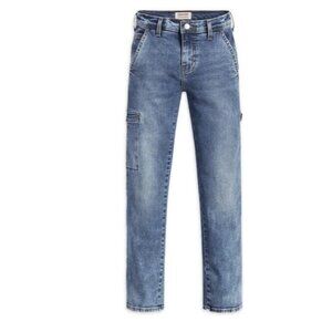 Signature Levis Jeans Boy's Sz 5 Blue Relaxed Fit Carpenter Medium Wash NEW